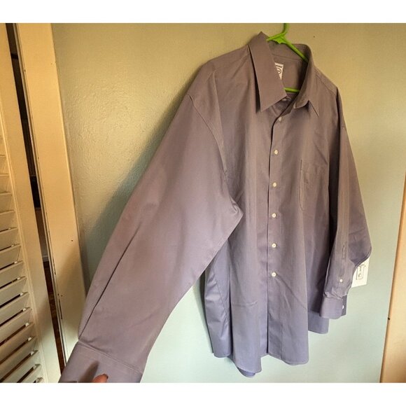 Pronto Uomo Mens Non-Iron Lavender Dress Shirt 19 34/35 100% Cotton Button-Up - Picture 11 of 11